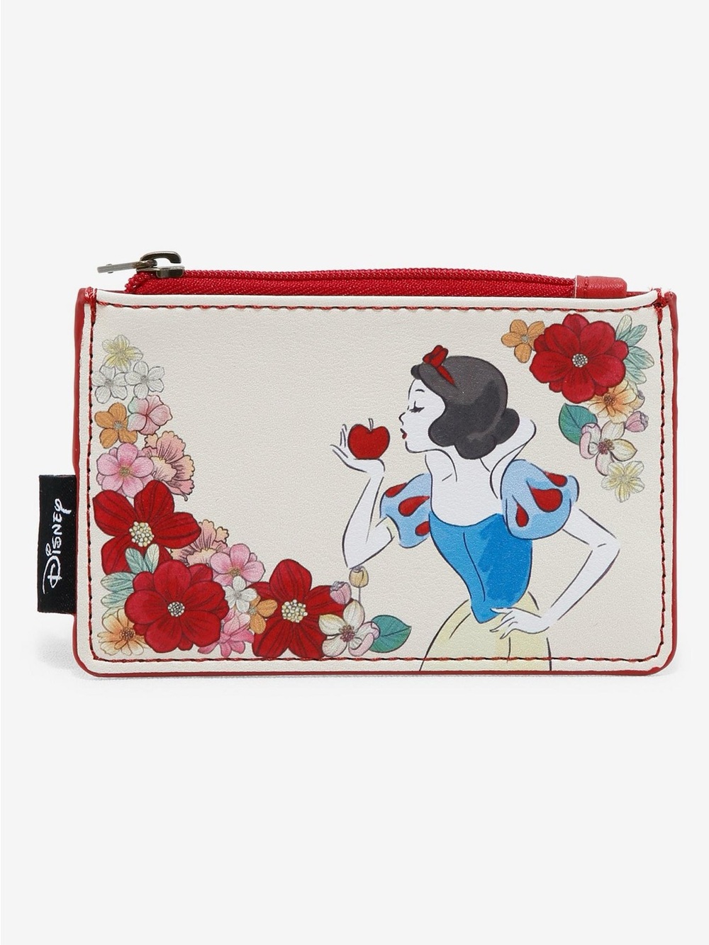 Disney Loungefly Snow White Floral Zip Card Wallet in Red, Cream & Blue NWOT